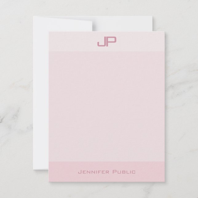 Elegant Pastel Colours Monogram Simple Modern Card (Front)