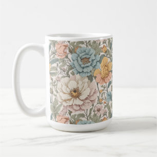 Elegant Pastel Colours Vintage Floral Coffee Mug