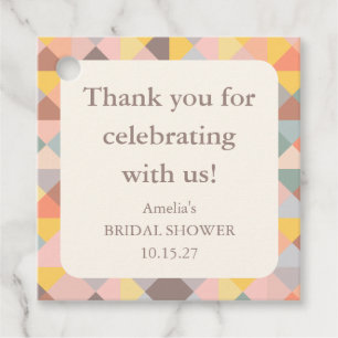 Elegant Pastel Custom Bridal Shower Thank You Favour Tags