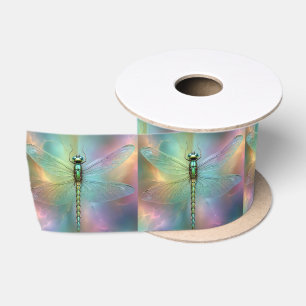 Elegant Pastel Dragonfly Fractal Art, Satin Ribbon