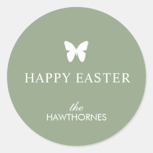 Elegant Pastel Easter Cross Classic Round Sticker