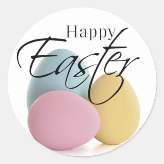 Elegant Pastel Easter Egg Stickers (Front)