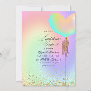 Elegant Pastel Faux Glitter Bachelorette Weekend Invitation