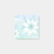 Elegant Pastel Floral Abstract | White Blue Green