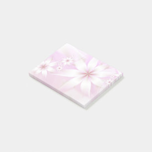 Elegant Pastel Floral Abstract   White Pink Post-it Notes
