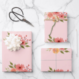 elegant Pastel Floral All Occasion Wrap paper