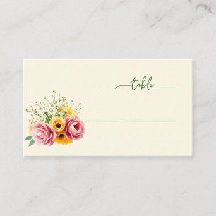 Elegant Pastel Floral Bouquet Place Card