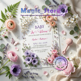 Elegant Pastel Floral Garden Baby In Bloom Invitation