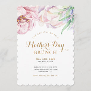 Elegant Pastel Floral Mother's Day Brunch Invitation