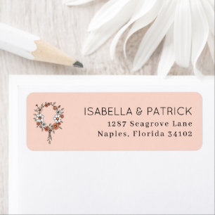 Elegant Pastel Floral Wreath Return Address Label