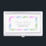 Elegant Pastel Frame Minimalist Personalised Business Card Holder<br><div class="desc">Simple and stylish business card case with elegant pastel frame and personalisation.</div>