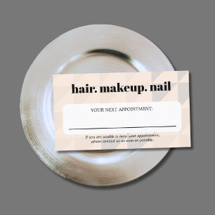 Elegant Pastel Geometric Bold Beauty Salon  Appointment Card
