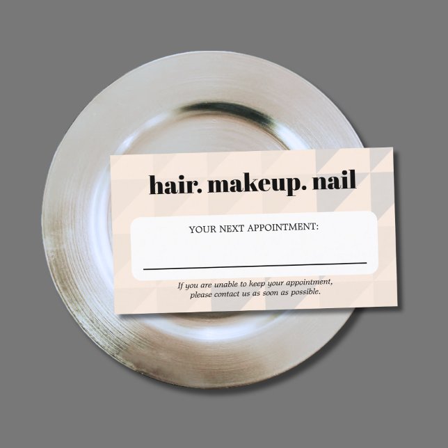Elegant Pastel Geometric Bold Beauty Salon  Appointment Card (Creator Uploaded)