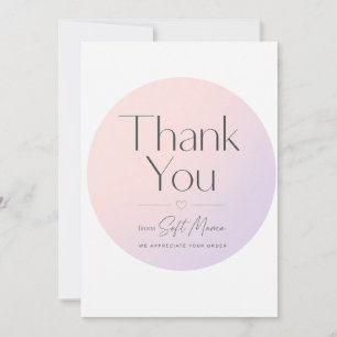 Elegant Pastel Gradient Thank You Business Classic Card