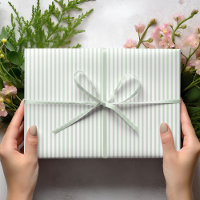 Elegant Pastel Green and White Thin Stripes