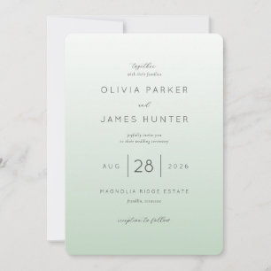 Elegant Pastel Green Wedding Invitation
