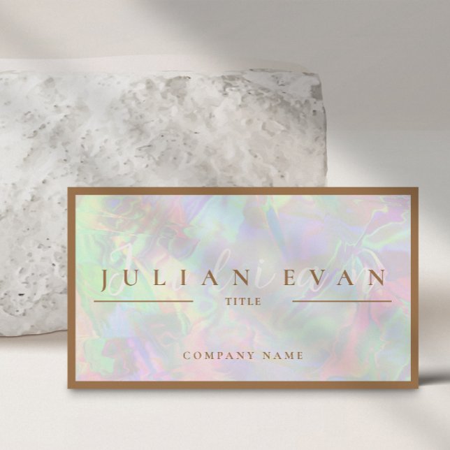 Elegant Pastel Holographic Aura Beauty Business Card (Creator Uploaded)