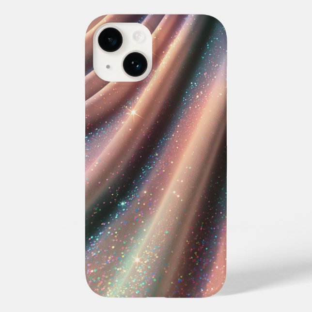 Elegant Pastel Iridescent Glitter Silk Waves Shimm Case-Mate iPhone Case (Back)