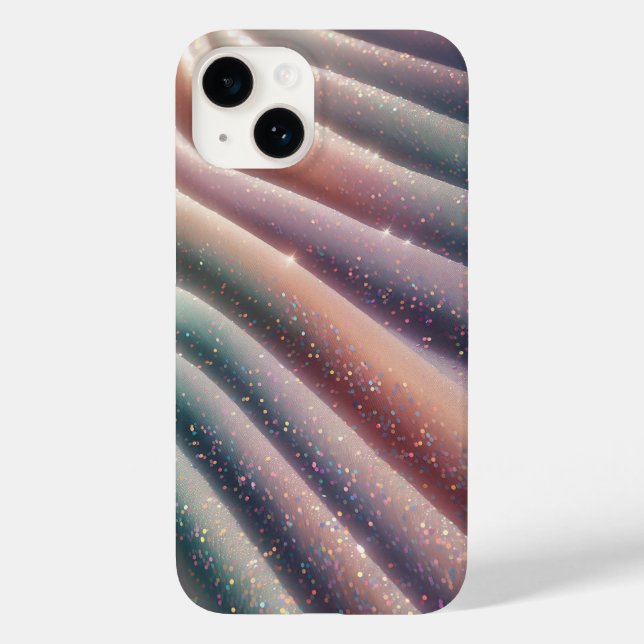 Elegant Pastel Iridescent Glitter Silk Waves Shimm Case-Mate iPhone Case (Back)