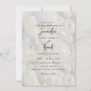 Elegant Pastel Iridescent Sparkly Opal Stone Invitation