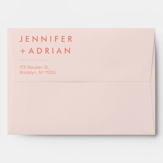 Elegant Pastel Minimal ﻿Modern Envelope (Back (Top Flap))
