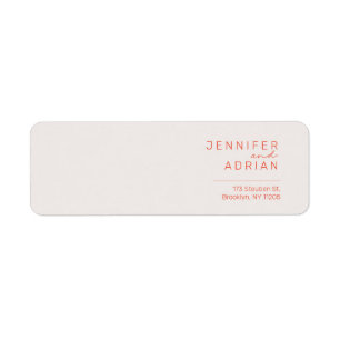 Elegant Pastel Minimal White and Red Modern Retur Return Address Label