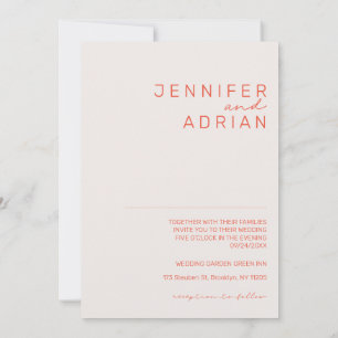 Elegant Pastel Minimal White and Red ﻿Modern Simpl Invitation