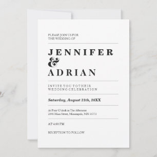 Elegant Pastel Minimal White ﻿Modern Simple Invita Invitation