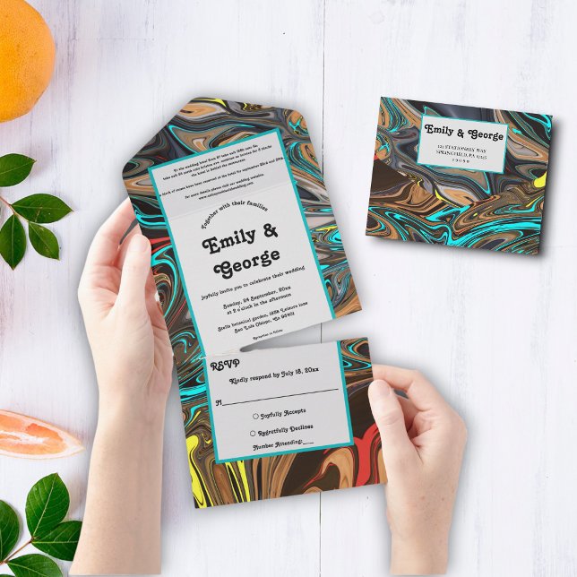 Elegant Pastel Oil Painting Abstract Wedding All In One Invitation (Creator Uploaded)