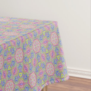 Elegant Pastel Ornamental Mandala Zen Yoga Pattern Tablecloth