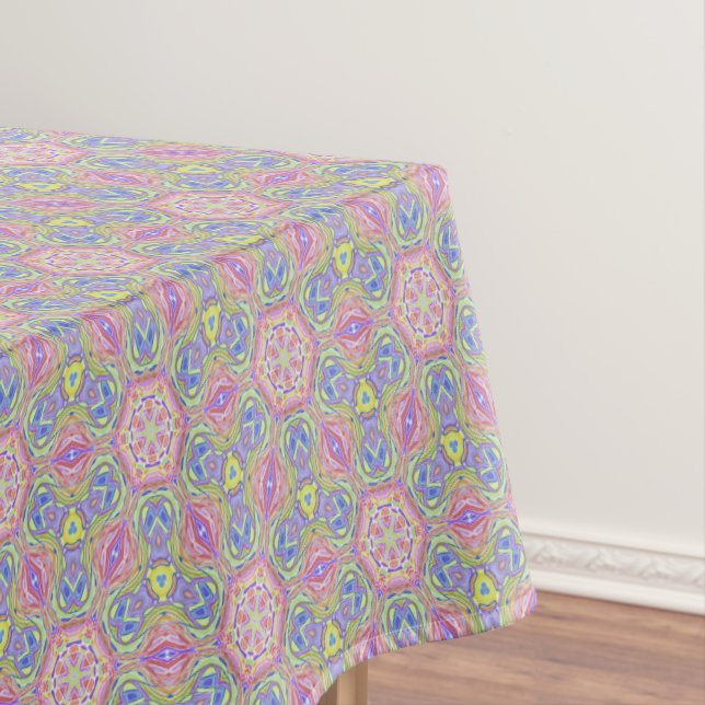 Elegant Pastel Ornamental Mandala Zen Yoga Pattern Tablecloth (In Situ)