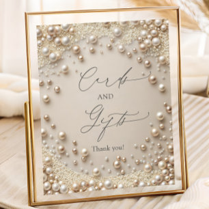 Elegant Pastel Pearls and Diamonds Cards and Gifts Poster