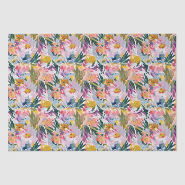 Elegant Pastel Pink Abstract Floral Pattern Tissue Paper (Front)