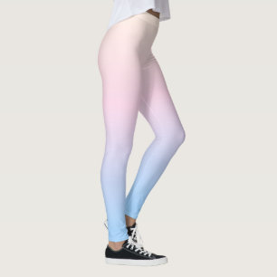 elegant pastel pink blue bright gradient colors leggings