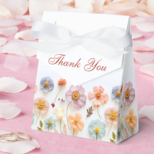 Elegant Pastel Pink Bohemian Wildflower Wedding Favour Box
