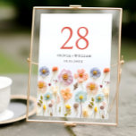 Elegant Pastel Pink Bohemian Wildflower Wedding Table Number<br><div class="desc">For further customisation,  please click the "Personalise this template",  then "Edit using Design Tool". Stylish editable easy to use wedding templates,  more items available in the store (invitations,  rsvp,  thank you cards,  stationery & decor). If you need help or matching items,  please contact me.</div>