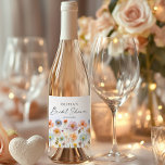 Elegant Pastel Pink Boho Wildflower Bridal Shower Sparkling Wine Label<br><div class="desc">For further customisation,  please click the "Personalise this template",  then "Edit using Design Tool". Stylish editable easy to use wedding templates,  more items available in the store (invitations,  rsvp,  thank you cards,  stationery & decor). If you need help or matching items,  please contact me.</div>