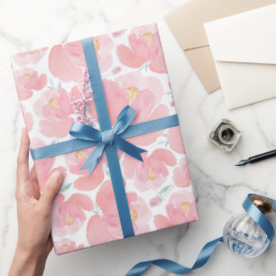 Elegant pastel pink flowers wrapping paper