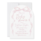 Elegant Pastel Pink Hand Drawn Bow Baby Shower