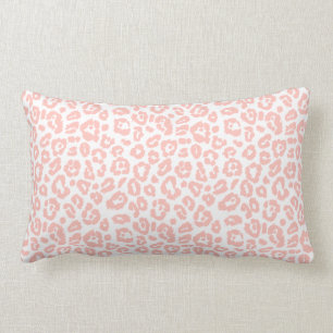 Elegant Pastel Pink Leopard Print Pattern Lumbar Cushion