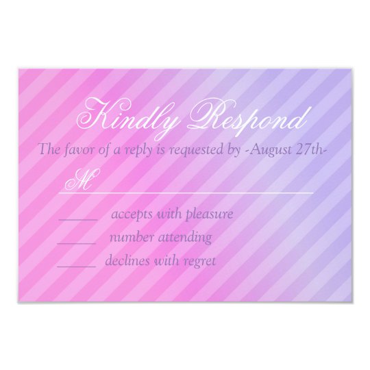 Elegant Pastel Pink Lilac Wedding RSVP Card