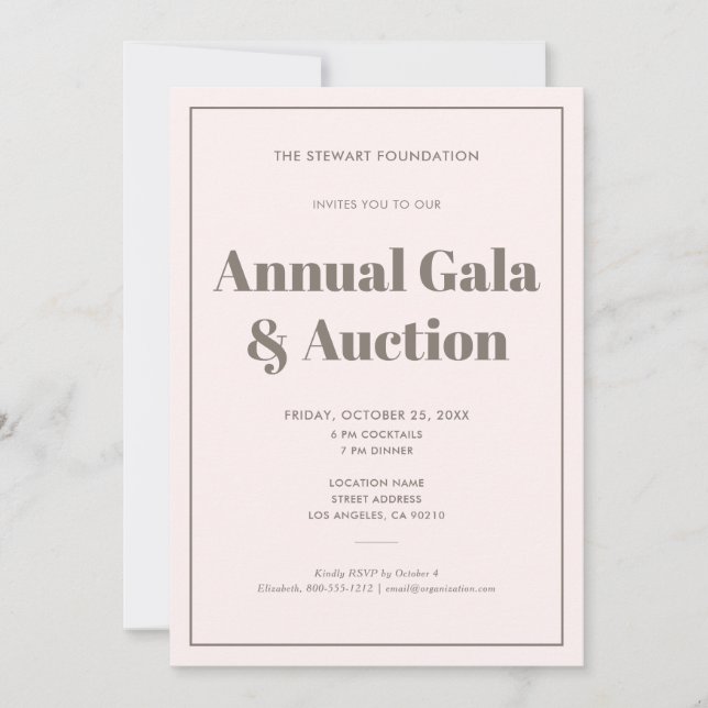 Elegant Pastel Pink Minimalist Business Event Invitation (Front)