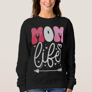 Elegant Pastel Pink Mum Life Script Design Sweatshirt