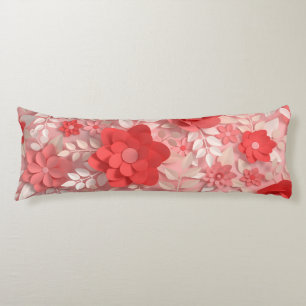 Elegant Pastel Pink Paper Flowers Body Pillow