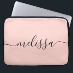 Elegant Pastel Pink Signature Script Name Laptop Sleeve<br><div class="desc">Modern Minimalist Pink Signature Script Laptop Sleeve. Personalise this simple and minimal design with your name or initials.</div>