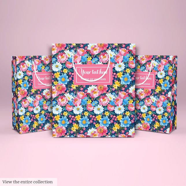 Elegant pastel pink watercolor monogram gift bag (Elegant pastel pink watercolor monogram gift bag)