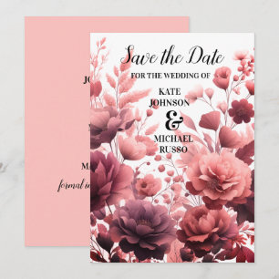 Elegant Pastel Pink Wedding Save The Date Card