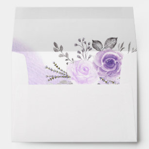 Elegant Pastel Purple Flowers for 5x7 Invitation Envelopes