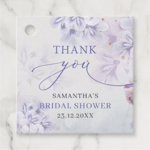 Elegant pastel purple spring flowers bridal shower favour tags