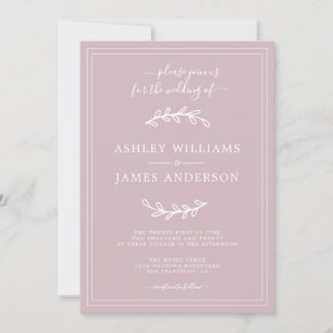 Elegant Pastel Purple Wedding invitation